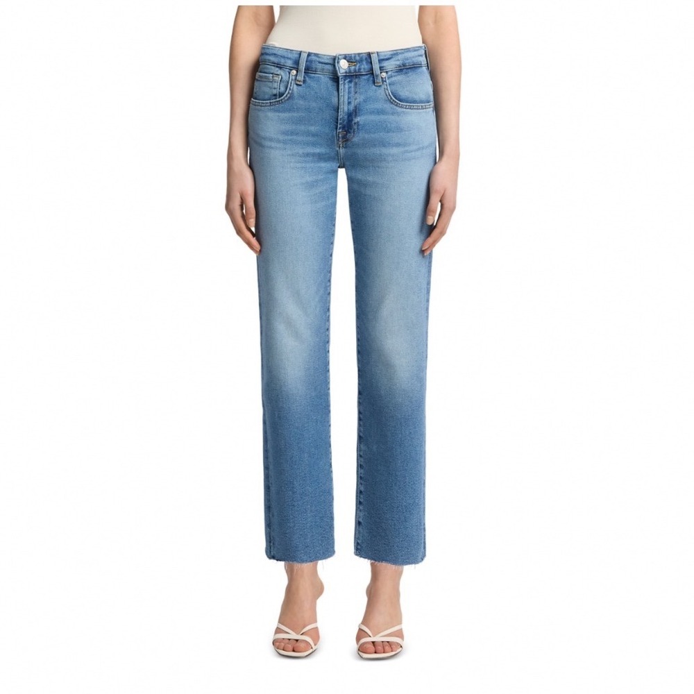 7 For All Mankind Calie Straight Leg‎ Ankle Jeans Fancy Blue Size 26 7UD0012 NEW